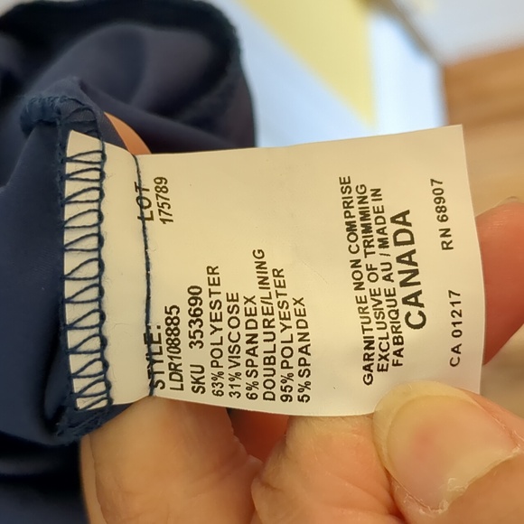 *3/$25 Le Chateau asymmetrical ruched dress with bead collar detail - Picture 6 of 7